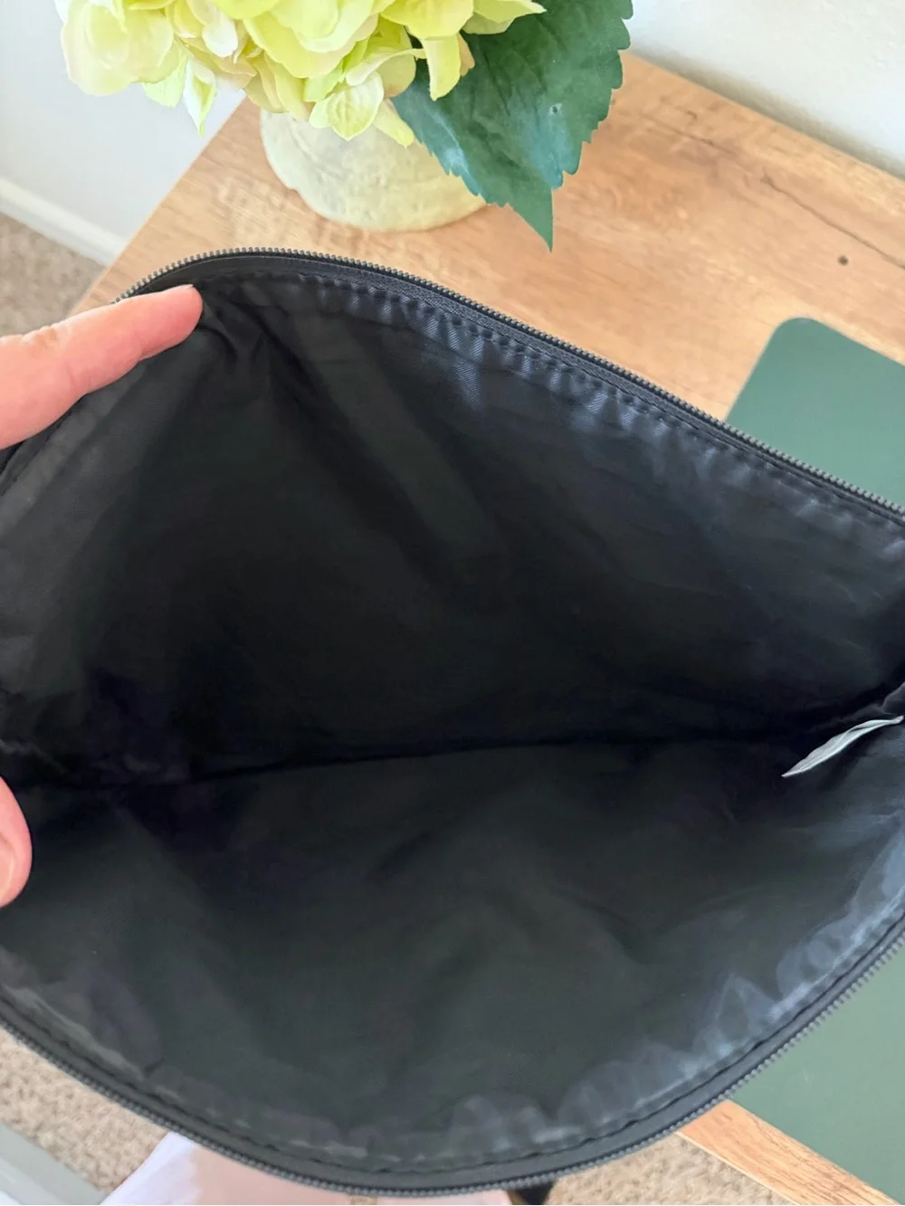 BEIS Black Leather Laptop Sleeve Pouch